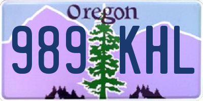 OR license plate 989KHL