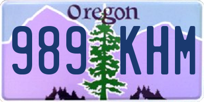 OR license plate 989KHM
