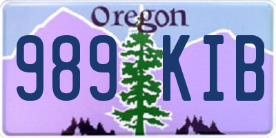 OR license plate 989KIB
