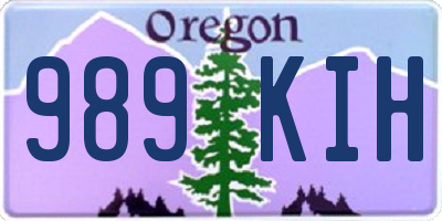 OR license plate 989KIH
