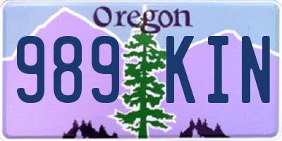 OR license plate 989KIN