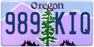 OR license plate 989KIQ