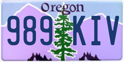 OR license plate 989KIV