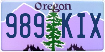 OR license plate 989KIX