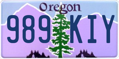 OR license plate 989KIY