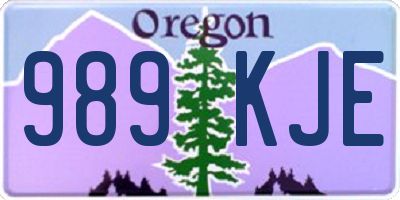 OR license plate 989KJE