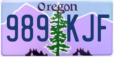 OR license plate 989KJF