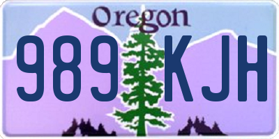 OR license plate 989KJH