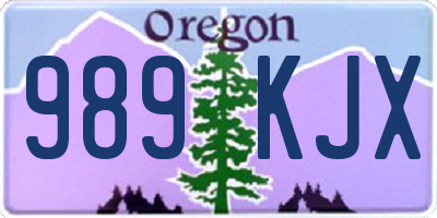 OR license plate 989KJX
