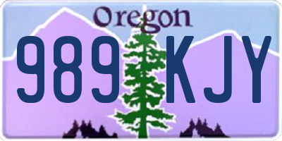 OR license plate 989KJY