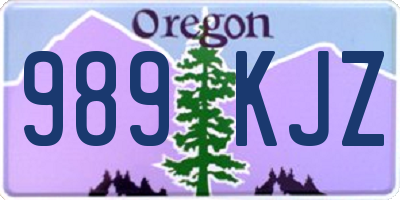 OR license plate 989KJZ