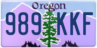 OR license plate 989KKF