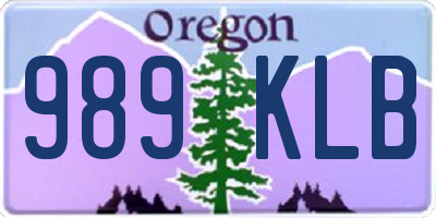 OR license plate 989KLB