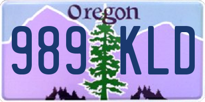 OR license plate 989KLD