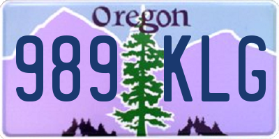 OR license plate 989KLG