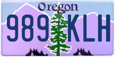OR license plate 989KLH