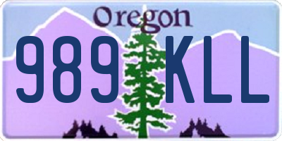 OR license plate 989KLL
