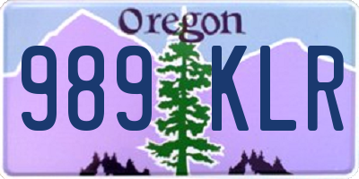 OR license plate 989KLR