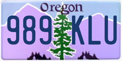 OR license plate 989KLU
