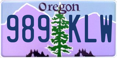 OR license plate 989KLW