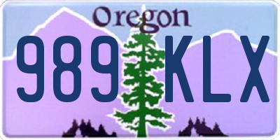 OR license plate 989KLX
