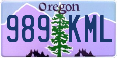 OR license plate 989KML