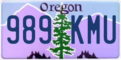 OR license plate 989KMU