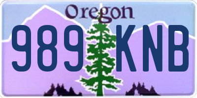 OR license plate 989KNB
