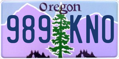 OR license plate 989KNO