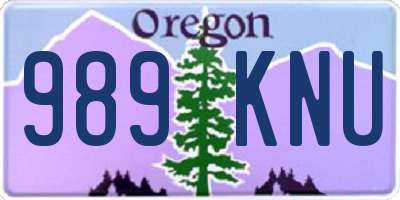 OR license plate 989KNU