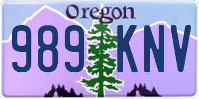 OR license plate 989KNV