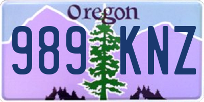 OR license plate 989KNZ