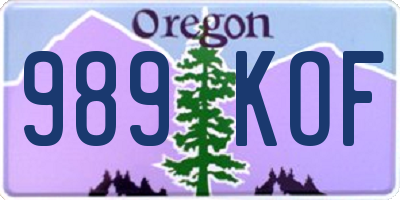 OR license plate 989KOF