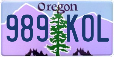 OR license plate 989KOL