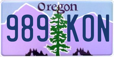 OR license plate 989KON