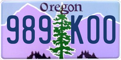 OR license plate 989KOO