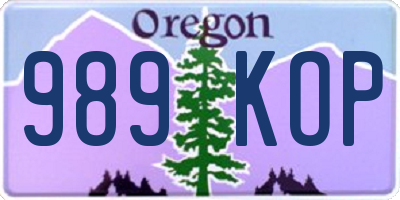 OR license plate 989KOP