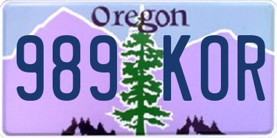 OR license plate 989KOR