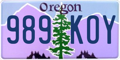OR license plate 989KOY