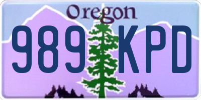 OR license plate 989KPD