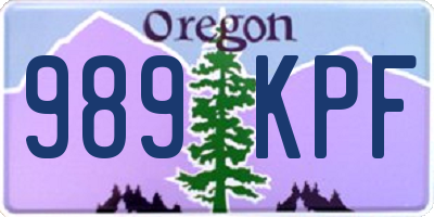 OR license plate 989KPF