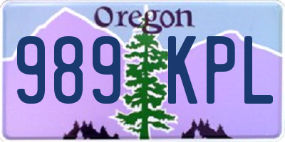 OR license plate 989KPL