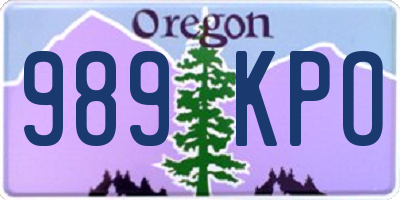 OR license plate 989KPO