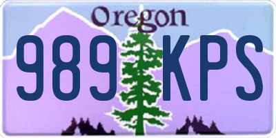 OR license plate 989KPS