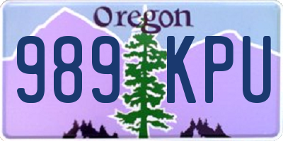 OR license plate 989KPU