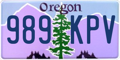 OR license plate 989KPV