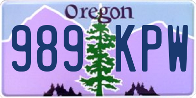 OR license plate 989KPW