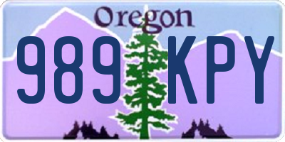 OR license plate 989KPY