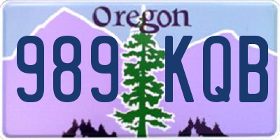 OR license plate 989KQB