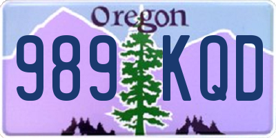OR license plate 989KQD
